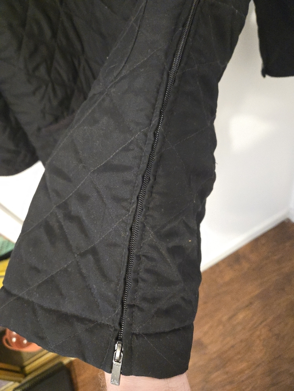 Vintage LRL Lauren Ralph Lauren Womens Large Jacket Black Diamond Quilted Hooded - Picture 6 of 9